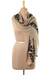 Wool shawl, 'Floral Taupe' - Printed Floral Wool Shawl in Taupe from India (image 2a) thumbail