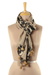 Wool shawl, 'Floral Taupe' - Printed Floral Wool Shawl in Taupe from India (image 2b) thumbail