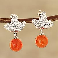 Featured review for Carnelian dangle earrings, Elegant Persimmon