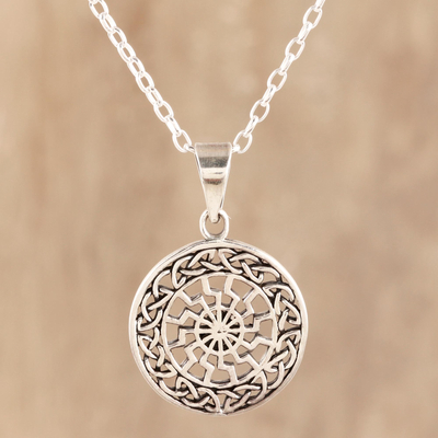 Sterling silver pendant necklace, Celtic Chakra