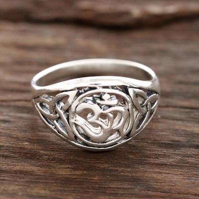 Sterling silver band ring, Spiritual Fusion