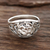 Sterling silver band ring, 'Spiritual Fusion' - Sterling Silver Om Pattern Band Ring from India (image 2) thumbail
