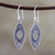 Sterling silver dangle earrings, 'Marquise Elegance' - Marquise Shape Sterling Silver Dangle Earrings from India (image 2) thumbail