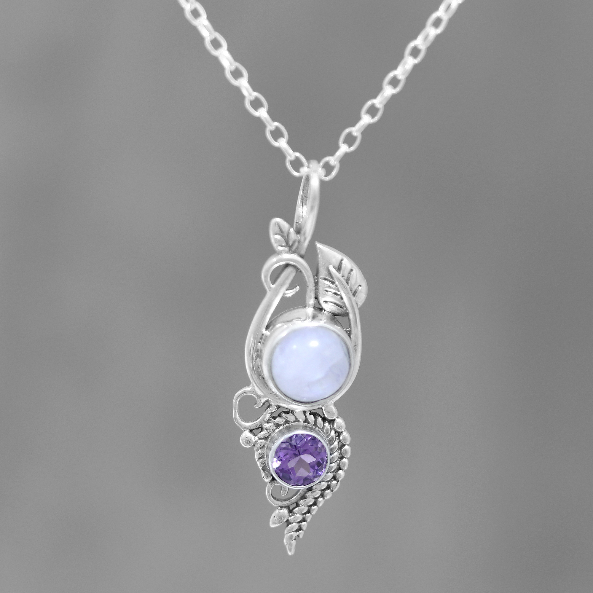 moonstone and amethyst necklace