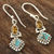 Citrine dangle earrings, 'Sunny Delight' - Citrine and Composite Turquoise Dangle Earrings from India