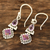 Amethyst dangle earrings, 'Teardrop Delight' - Amethyst and Composite Turquoise Dangle Earrings from India (image 2b) thumbail