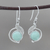 aretes colgantes Larimar - Pendientes colgantes de larimar con motivos de hojas de la India