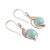 Larimar dangle earrings, 'Charismatic Leaves' - Leaf-Themed Larimar Dangle Earrings from India