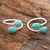 Composite turquoise toe rings, 'Dainty Ovals' - Oval Composite Turquoise Toe Rings from india (image 2) thumbail