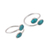 Composite turquoise toe rings, 'Dainty Ovals' - Oval Composite Turquoise Toe Rings from india (image 2b) thumbail
