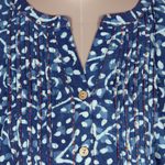 Block-printed cotton tunic, 'Indigo Jungle' - Vine Motif Block-Printed Cotton Tunic in Indigo from India