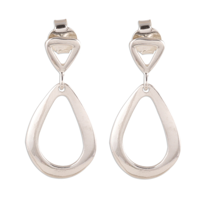 Sterling silver dangle earrings, 'Fantastic Creation' - Abstract Sterling Silver Dangle Earrings from India