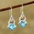 Citrine dangle earrings, 'Sky Fragments' - Citrine and Composite Turquoise Dangle Earrings from India