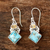 Citrine dangle earrings, 'Sky Fragments' - Citrine and Composite Turquoise Dangle Earrings from India