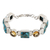 Citrine link bracelet, 'Connected' - Citrine and Composite Turquoise Link Bracelet from India