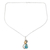 Citrine pendant necklace, 'Two Teardrops' - Citrine and Composite Turquoise Teardrop Pendant Necklace