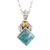 Citrine pendant necklace, 'Timeless Allure' - Composite Turquoise and Citrine Pendant Necklace from India