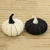 Wool felt decorative accents, 'Elegant Pumpkins' (pair) - Black and Ivory Pumpkin Decorative Accents from India (Pair)