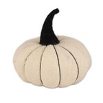Wool felt decorative accents, 'Elegant Pumpkins' (pair) - Black and Ivory Pumpkin Decorative Accents from India (Pair)