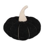 Wool felt decorative accents, 'Elegant Pumpkins' (pair) - Black and Ivory Pumpkin Decorative Accents from India (Pair)