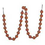 Wool felt garland, 'Harvest Dazzle' - Orange and Black Bead Rhinestone Accented Garland from India