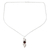 Garnet and cultured pearl pendant necklace, 'Misty Elegance' - Leafy Garnet and Cultured Pearl Pendant Necklace from India