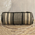 Cotton cosmetic bag, 'Alabaster Stars' - Alabaster and Black Cotton Cosmetic Bag from India thumbail