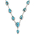 Composite turquoise Y-necklace, 'Aura of Beauty' - Composite Turquoise Y-Necklace from India (image 2c) thumbail