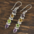Multi-gemstone dangle earrings, 'Gemstone Fusion' - Faceted Multi-Gemstone Dangle Earrings from India