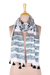 Block-printed cotton scarf, 'Bouquet Bliss' - Floral Block-Printed Cotton Wrap Scarf from India (image 2d) thumbail