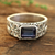 Men's single-stone ring, 'Majestic Strength' - Men's Iolite and Sterling Silver Single-Stone Ring (image 2) thumbail