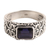 Men's single-stone ring, 'Majestic Strength' - Men's Iolite and Sterling Silver Single-Stone Ring (image 2a) thumbail