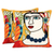 Fundas de cojín de algodón bordadas, 'Mujer Cachemira' (par) - Fundas de cojín bordadas con Imagen de Mujer (Par)