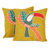 Embroidered cotton cushion covers, 'Toucan' (pair) - Toucan-Themed Embroidered Cotton Cushion Covers (Pair)