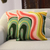 Embroidered cotton cushion covers, 'Abstract Evening' (pair) - colourful Abstract Embroidered Cotton Cushion Covers (Pair)