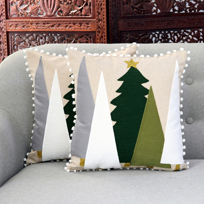 Cotton cushion covers, Pine Forest (pair)