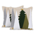 Cotton cushion covers, 'Pine Forest' (pair) - Tree-Themed Cotton Cushion Covers from India (Pair)