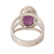 Amethyst cocktail ring, 'Royal Luster' - Oval Amethyst Cocktail Ring Crafted in India