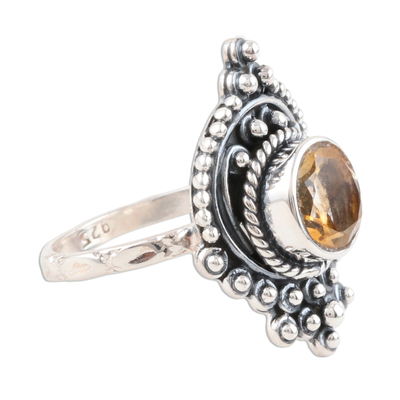 Citrine cocktail ring, 'Palatial' - Citrine Cocktail Ring in Sterling Silver Setting
