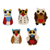 Wool felt ornaments, 'Happy Owls' (set of 5) - Colorful Wool Felt Owl Ornaments from India (Set of 5) thumbail