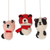 Wool felt ornaments, 'Panda Charm' (set of 3) - Wool Felt Panda Ornaments from India (Set of 3) thumbail