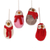 Wool felt ornaments, 'Penguin Greetings' (set of 4) - Wool Felt Penguin Ornaments from India (Set of 4)