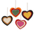 Wool felt ornaments, 'Entrancing Hearts' (set of 4) - Colorful Wool Felt Heart Ornaments from India (Set of 4) (image 2a) thumbail
