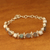 Labradorite and cultured pearl link bracelet, 'Pure Charm' - Labradorite and Cultured Pearl Link Bracelet from India (image 2) thumbail