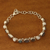 Labradorite and cultured pearl link bracelet, 'Pure Charm' - Labradorite and Cultured Pearl Link Bracelet from India