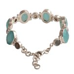 Chalcedony and labradorite link bracelet, 'Fabulous Alliance' - 26-Carat Chalcedony and Labradorite Link Bracelet from India