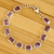 Amethyst link bracelet, 'Royal Rectangles' - Rectangular Amethyst Link Bracelet from India