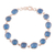 Chalcedony link bracelet, 'Dazzling Sky Princess' - 31.5-Carat French Blue Chalcedony Link Bracelet from India thumbail