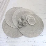 Glass beaded table set, 'Elegance in Silver' (12 pieces) - Glass Beaded Table Setting in Silver from India (12 Piece)