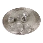 Glass beaded table set, 'Elegance in Silver' (12 pieces) - Glass Beaded Table Setting in Silver from India (12 Piece)